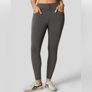 HALARA Gray High-Waisted Knit Denim Leggings
